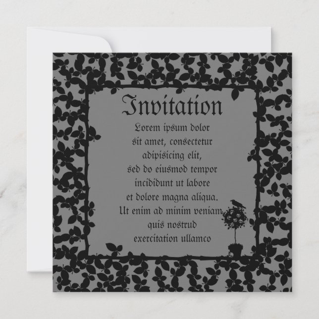 Evil Topiary Coordinates Invitation (Front)
