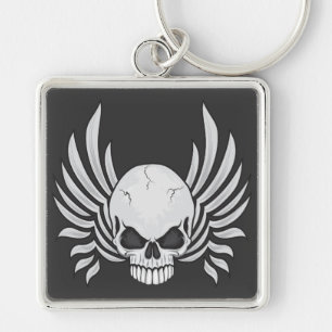 Evil Winged Skull Keychain