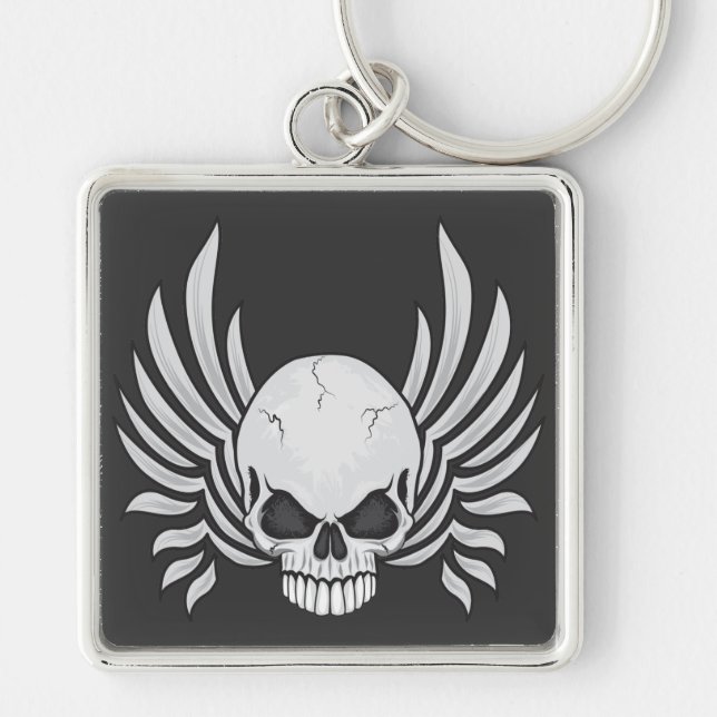 Evil Winged Skull Keychain (Front)