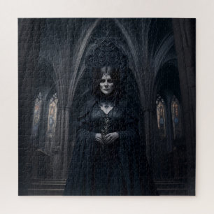 Evil Witch In Cathdral  Jigsaw Puzzle