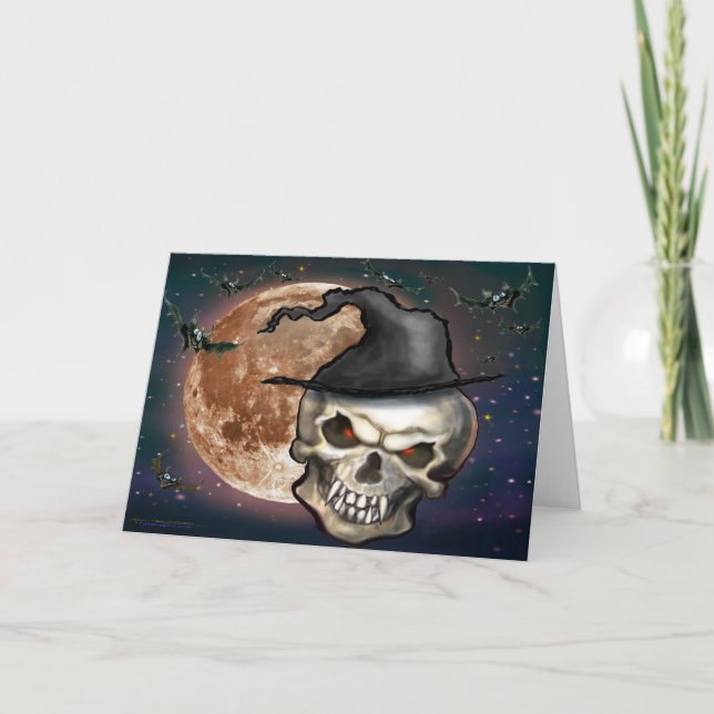 Evil Witchy Skull Card (Front)
