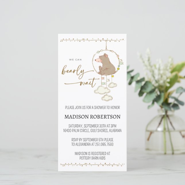 Evite We Can Bearly Wait Baby Shower Digi Invite (Standing Front)