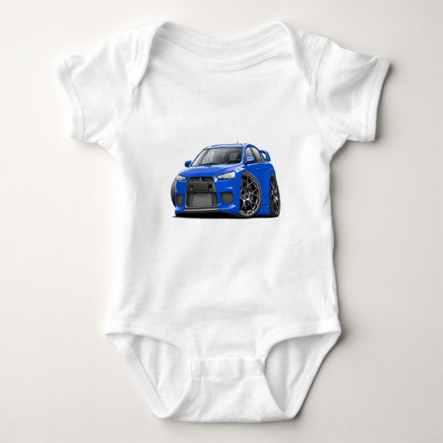 Evo Blue Car Baby Bodysuit (Front)
