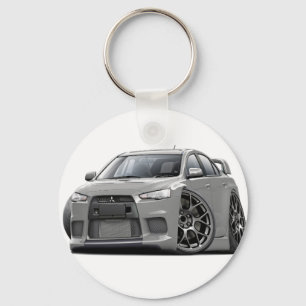 Evo Silver Car Keychain