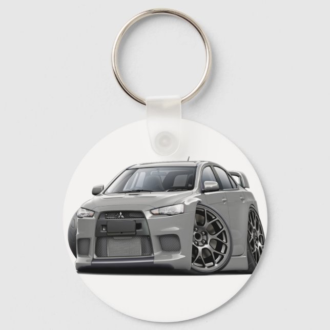 Evo Silver Car Keychain (Front)