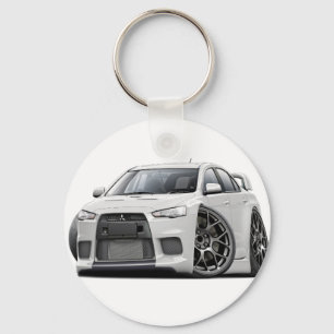 Evo White Car Keychain