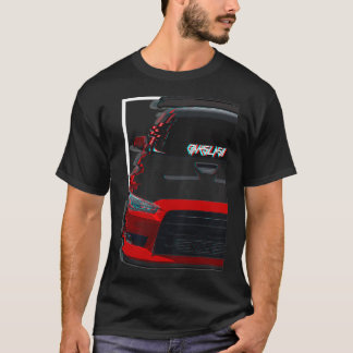 EVO X JDM TUNER GLITCH Red  T-Shirt