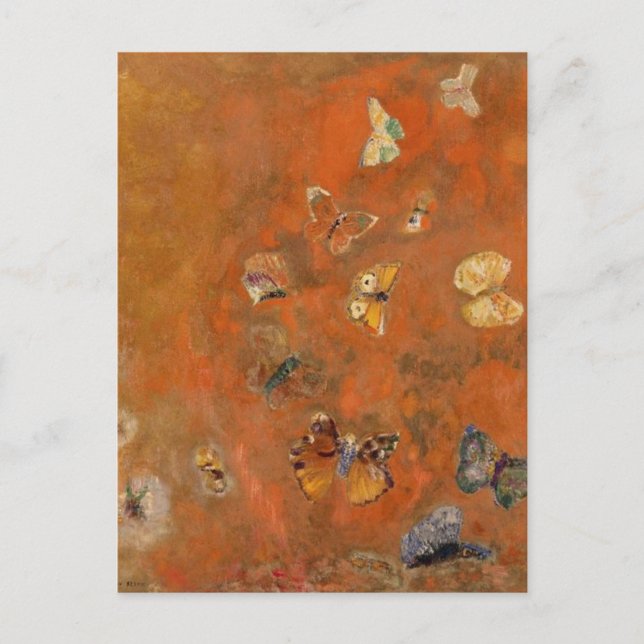 Évocation de papillons par Odilon Redon Carte post (Devant)