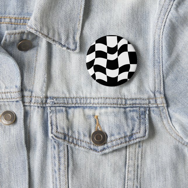 Evoke Emotions with Intriguing Monochrome Pattern 2 Inch Round Button (In Situ)