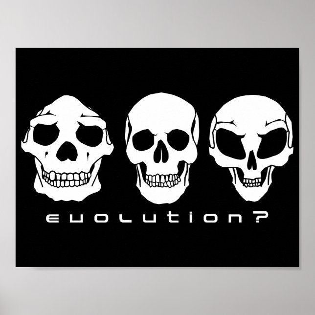 Évolution ? Affiche du crâne humain à alien (Devant)