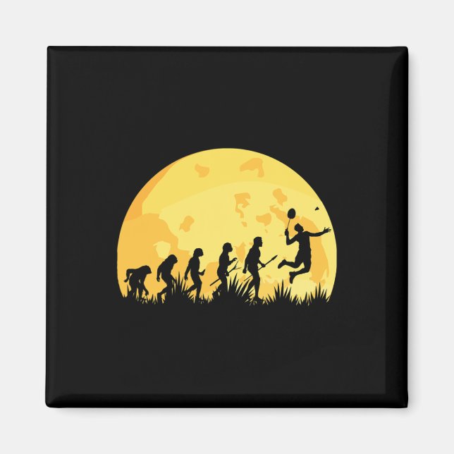 Evolution Badminton Bright Badminton Player Gift  Magnet (Front)
