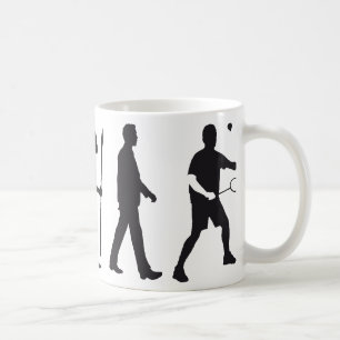 evolution badminton coffee mug