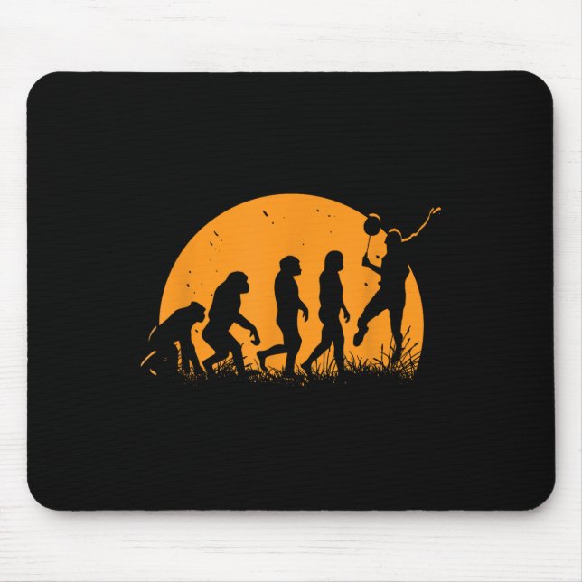 Evolution Badminton Player _ Racket Shuttle  Mouse Pad (Front)