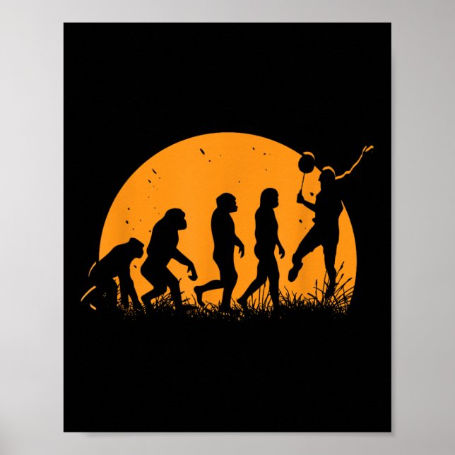 Evolution Badminton Player _ Racket Shuttle  Poster (Front)