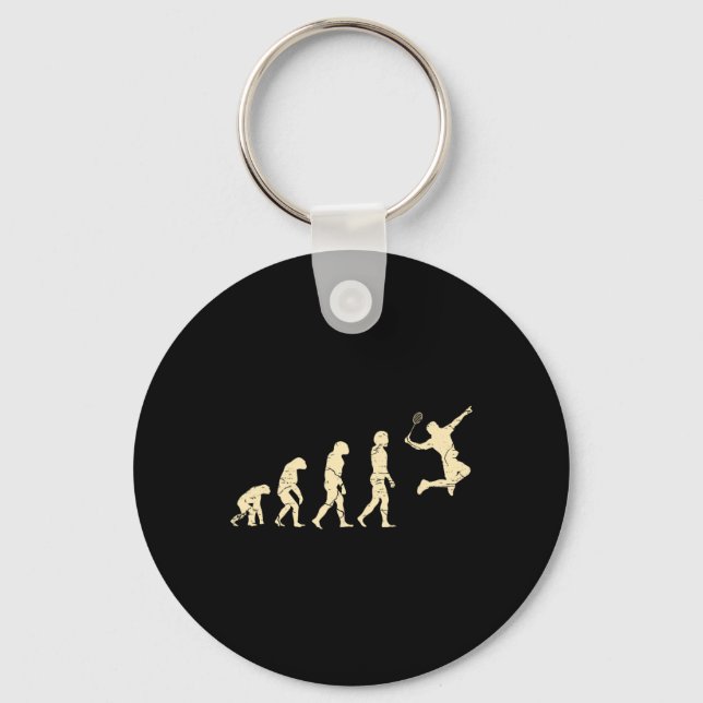 Evolution Badminton Player Shuttle Racket 1  Keychain (Front)