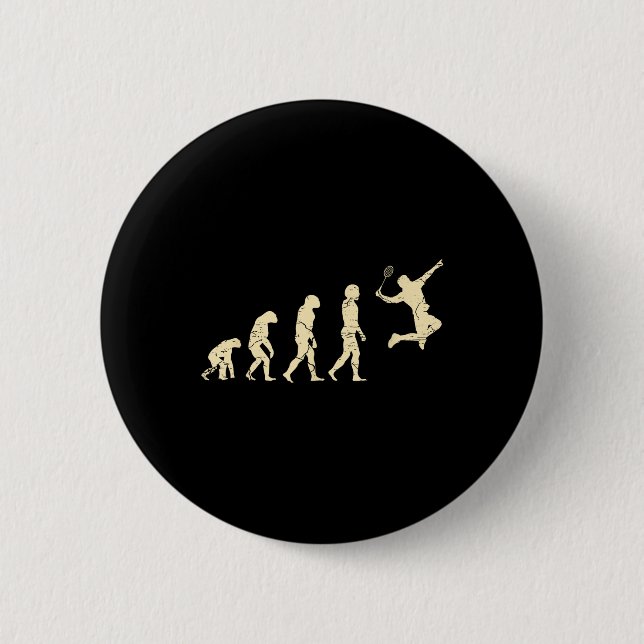 Evolution Badminton Player Shuttle Racket  2 Inch Round Button (Front)