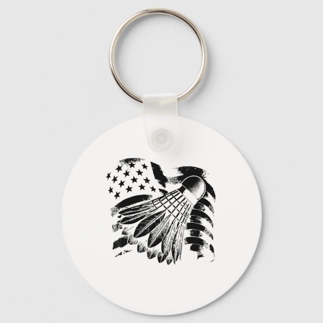 Evolution Badminton Player Shuttle Racket  Keychain (Front)