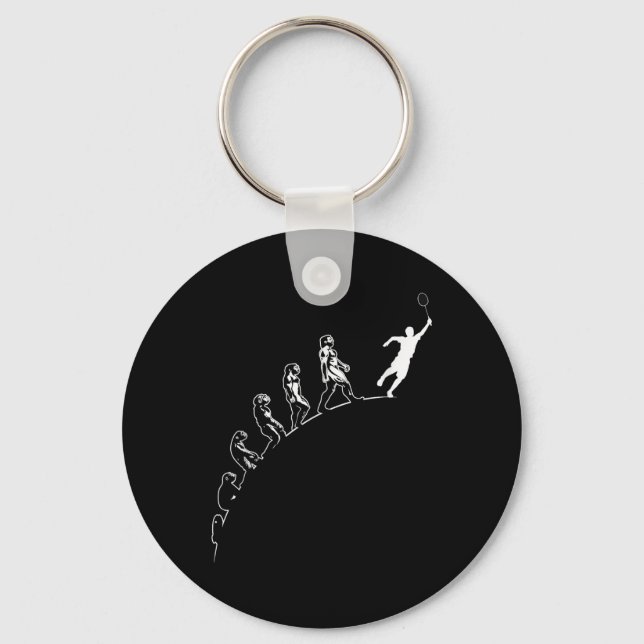 Evolution Badminton Shuttle Art Sports  Keychain (Front)