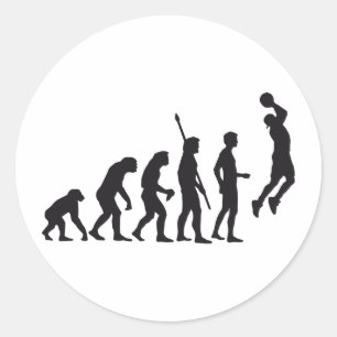 evolution basketball classic round sticker