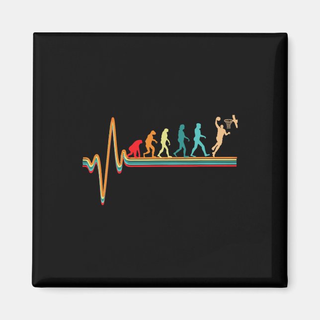 Evolution Basketball Player  Ball Game  Heartbeat  Magnet (Front)