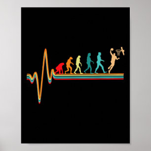 Evolution Basketball Player  Ball Game  Heartbeat  Poster