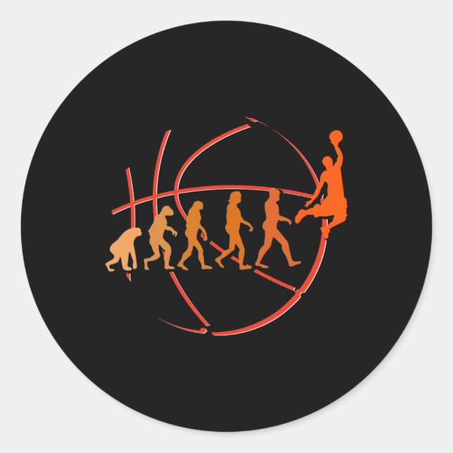 Evolution Basketball Player  Ball Game  Hoops  Classic Round Sticker (Front)