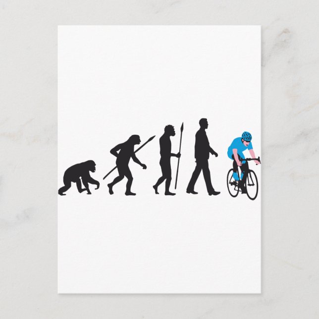 evolution bicycle racing postcard (Front)