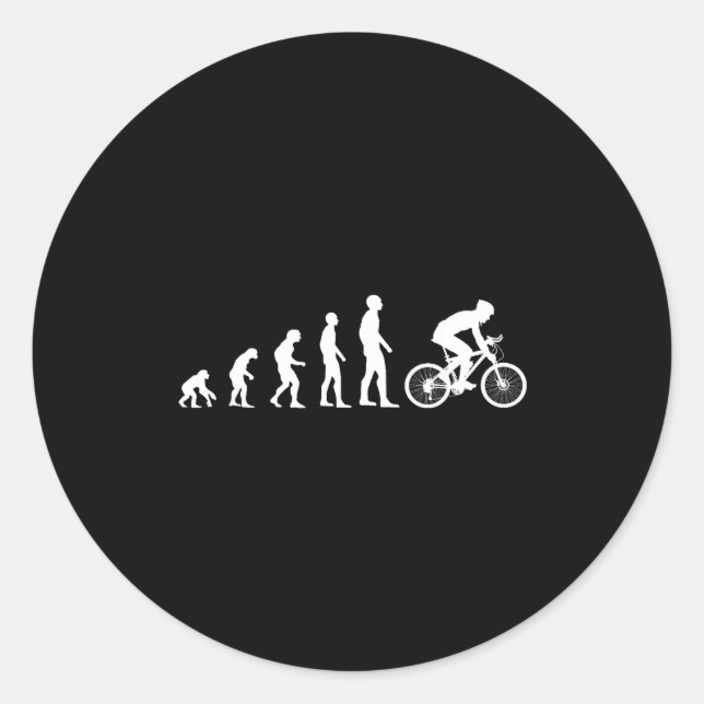 Evolution Bike Man Humour Cyclist Funny  Classic Round Sticker (Front)