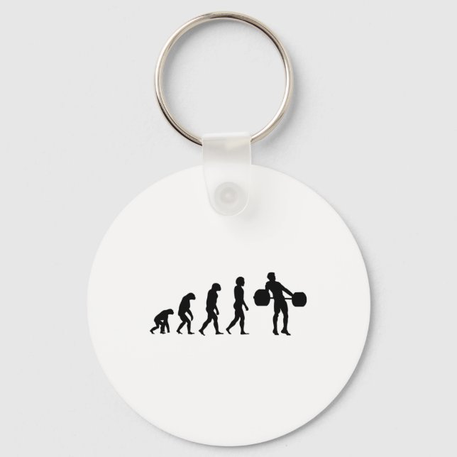 Evolution Bodybuilder Weightlifting Weight Weightl Keychain (Front)