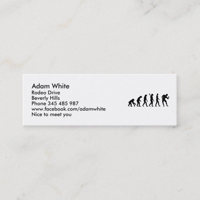 Evolution Bodybuilding muscles Mini Business Card (Front)
