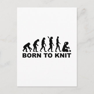 Evolution born to knit postcard