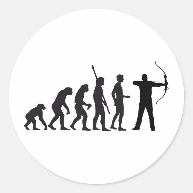 evolution bow and arrow classic round sticker (Front)