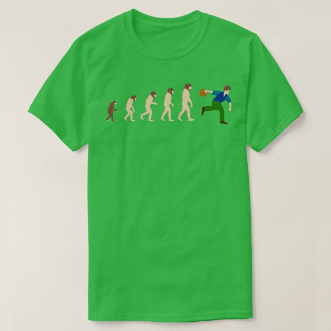 Evolution Bowling Funny Gift Idea T-Shirt (Design Front)
