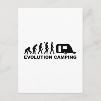 Evolution camping caravan postcard