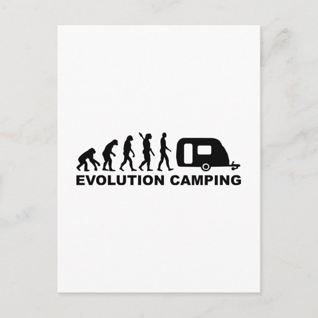 Evolution camping caravan postcard (Front)