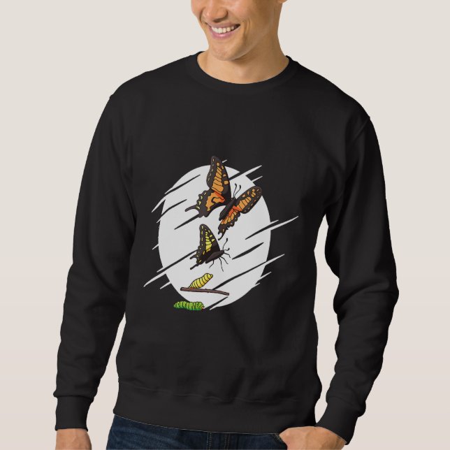 Evolution Caterpillar Monarch Butterfly Sweatshirt (Front)