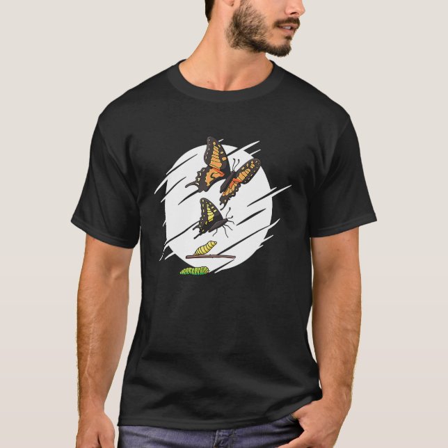 Evolution Caterpillar Monarch Butterfly T-Shirt (Front)