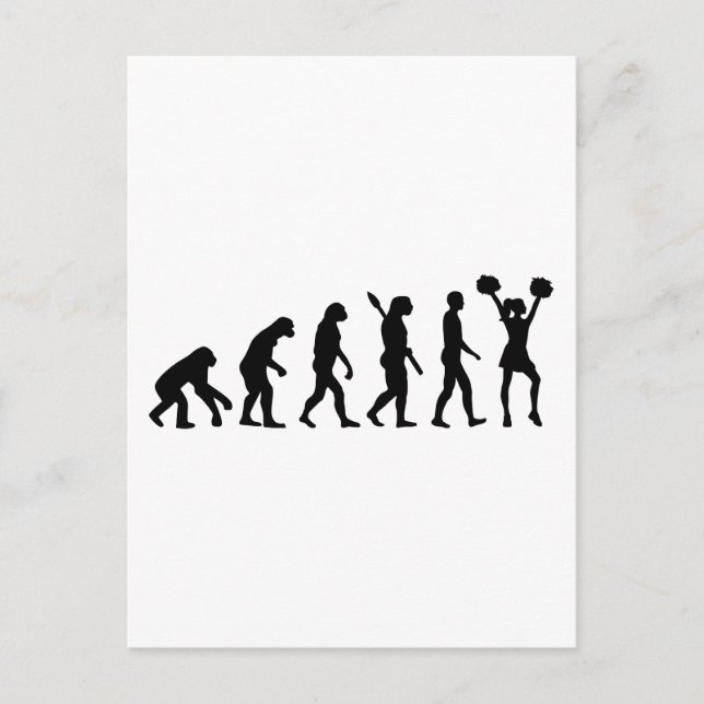 Evolution Cheerleader Postcard (Front)