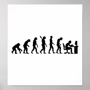 Evolution computer office poster