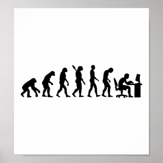Evolution computer office poster