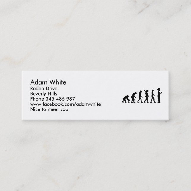 Evolution cook chef mini business card (Front)