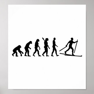 Evolution Cross country skiing Poster
