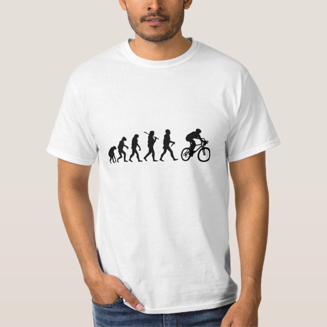 Evolution Cycling Funny T-Shirt (Front)