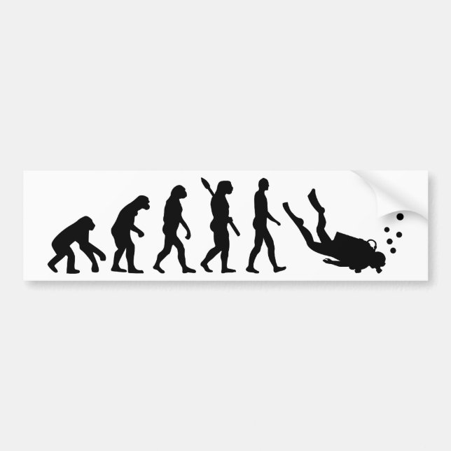 Evolution Diving Bumper Sticker (Front)