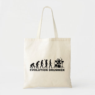Evolution drummer drums tote bag