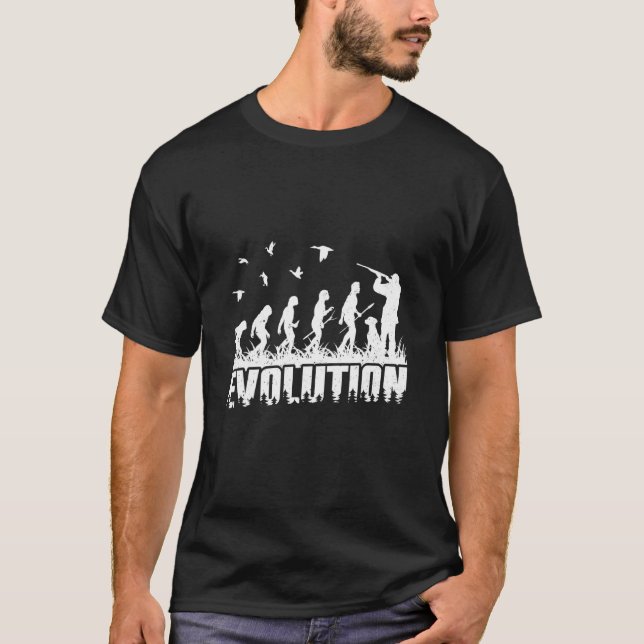   Evolution Duck Hunting Goose Hunter Waterfowl Hu T-Shirt (Front)
