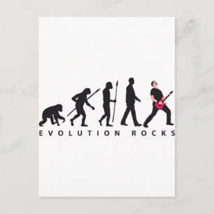 evolution e-guitar rock postcard