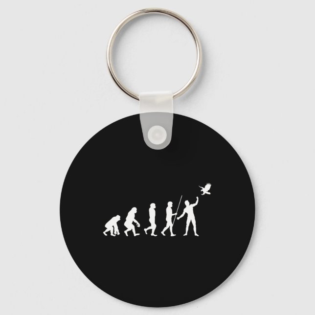 Evolution Falconer Falcon Falconry Falcons Hunting Keychain (Front)