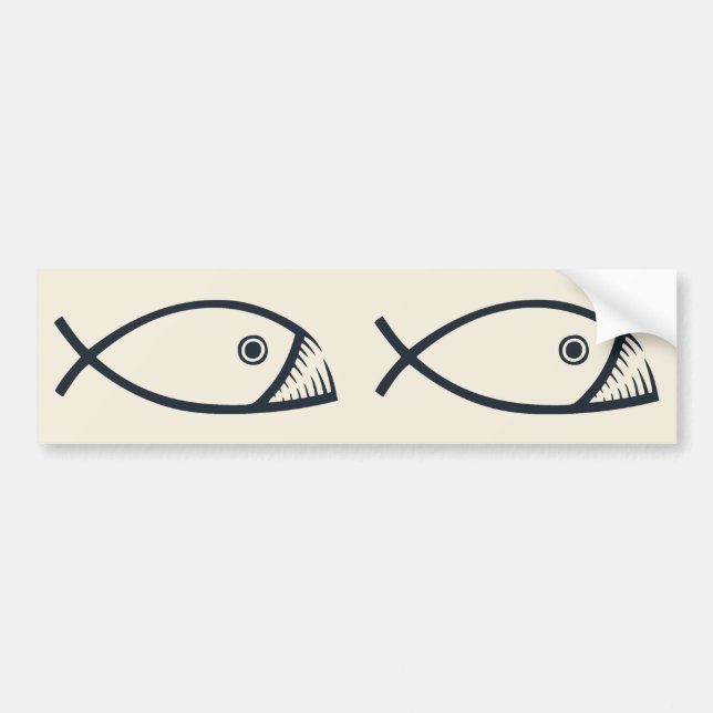 Evolution Fish Bumper Sticker (Front)