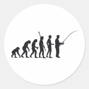 evolution fishing classic round sticker